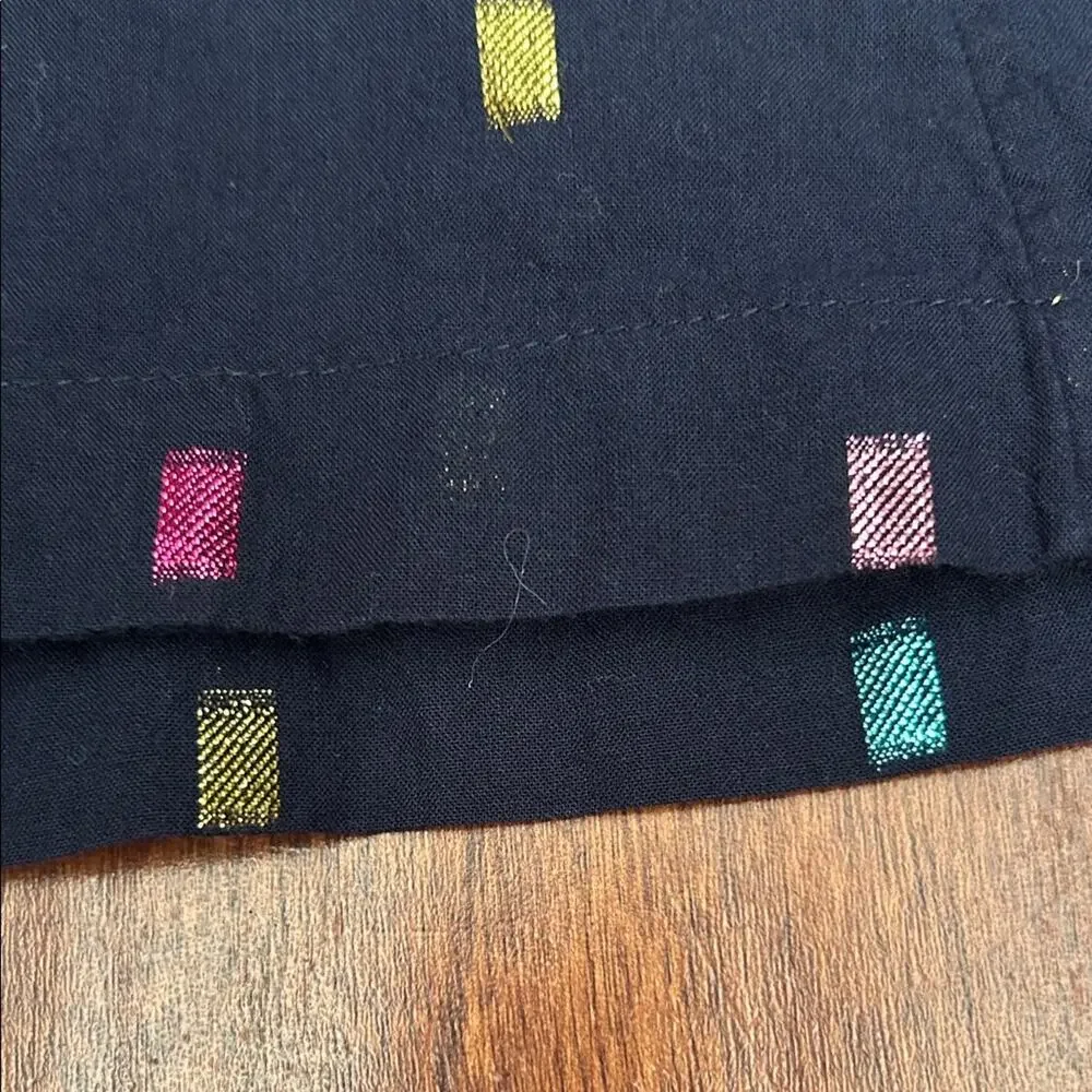 GAP Kid’s Navy Long Sleeve Dress with Colorful Metallic Accents, Size Medium